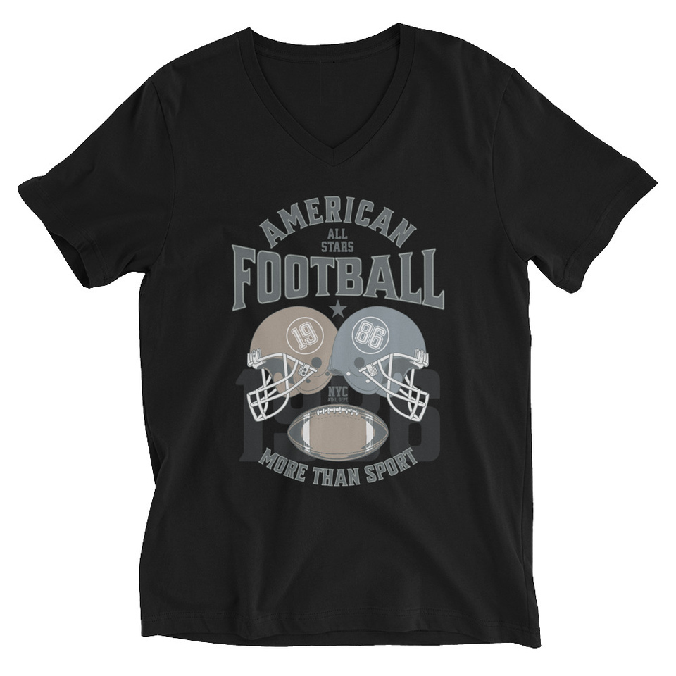 American All Star Football - Sports Helmet Unisex V-Neck Tee