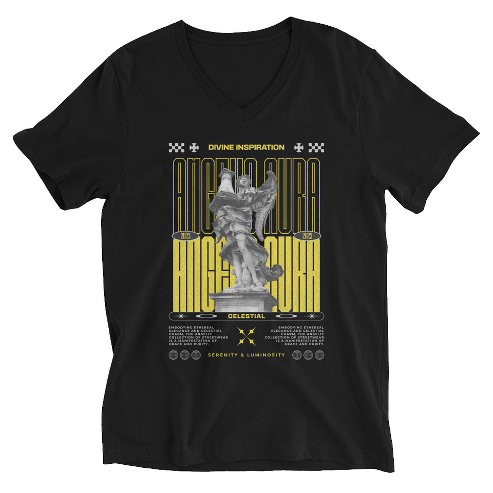 Angelic Aura Streetwear Unisex V-Neck Tee