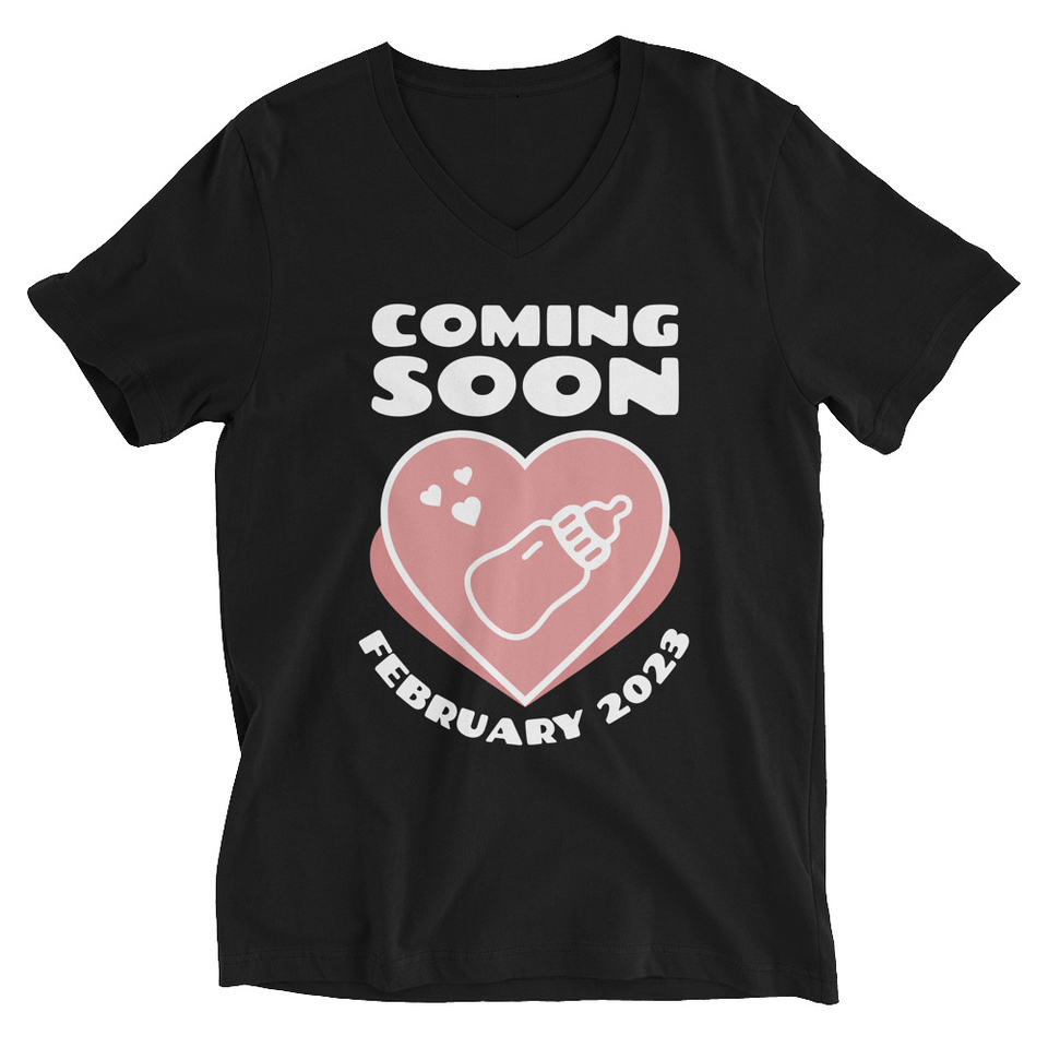 Baby Announcement - Feeding Bottle Unisex V-Neck Tee