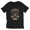 Barber Shop Cuts & Shaves - Scissor Unisex V-Neck Tee