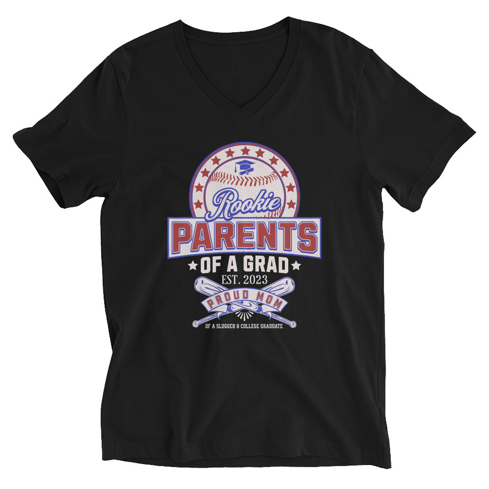 Baseball Mom Of A Graduate Unisex V-Neck Tee