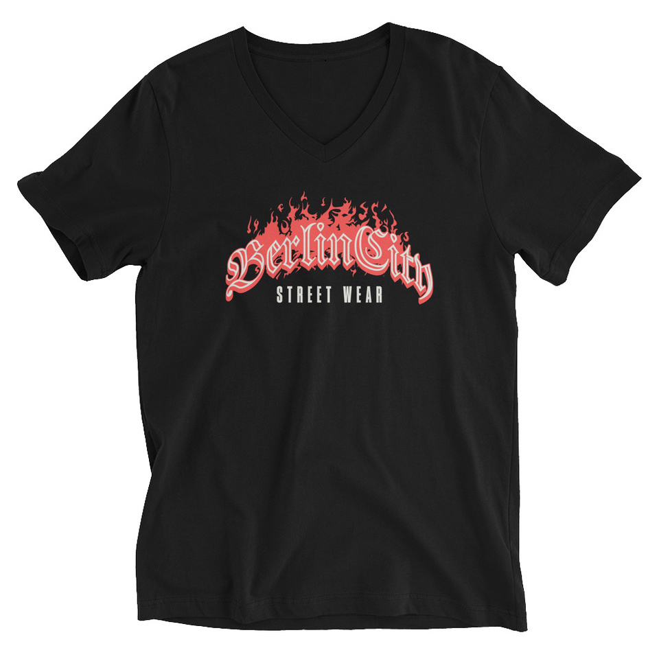 Berlin City Streetwear - Fire Unisex V-Neck Tee