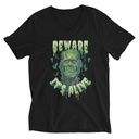 Beware of Frankenstein - Scary Halloween Unisex V-Neck Tee