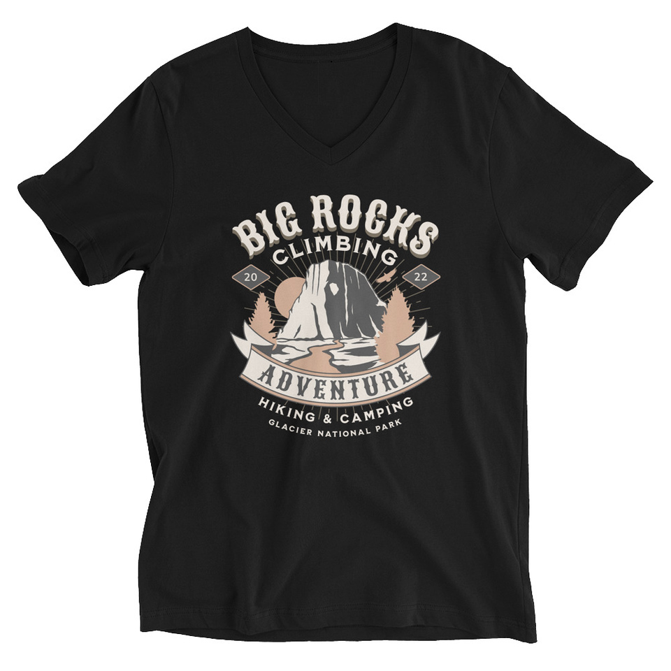 Big Rocks Climbing - Outdoor Adventure Unisex V-Neck Tee