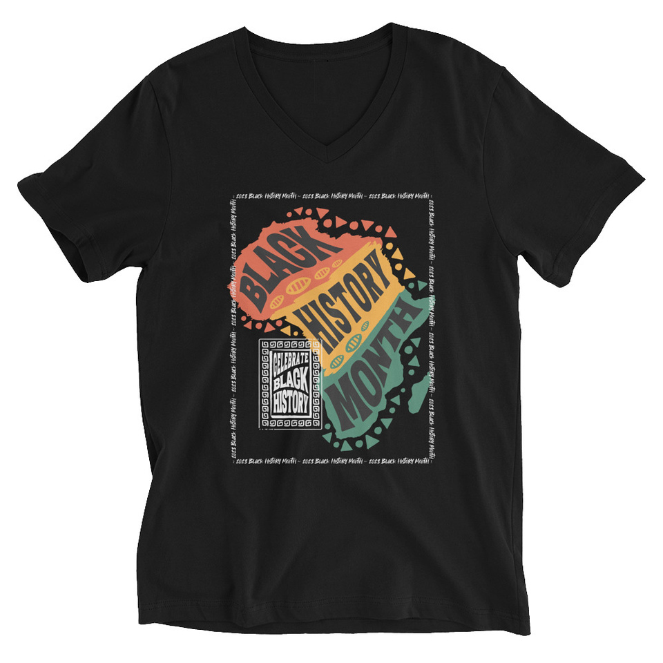 Black History Month - Tribal History Unisex V-Neck Tee