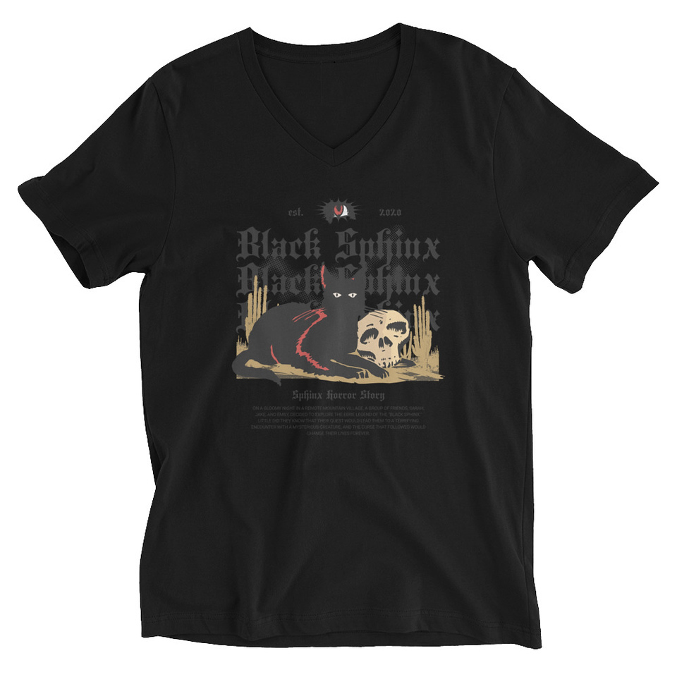 Black Sphinx Unisex V-Neck Tee