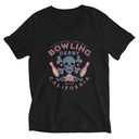 Bowling Derby Champs - Grunge Skull Unisex V-Neck Tee