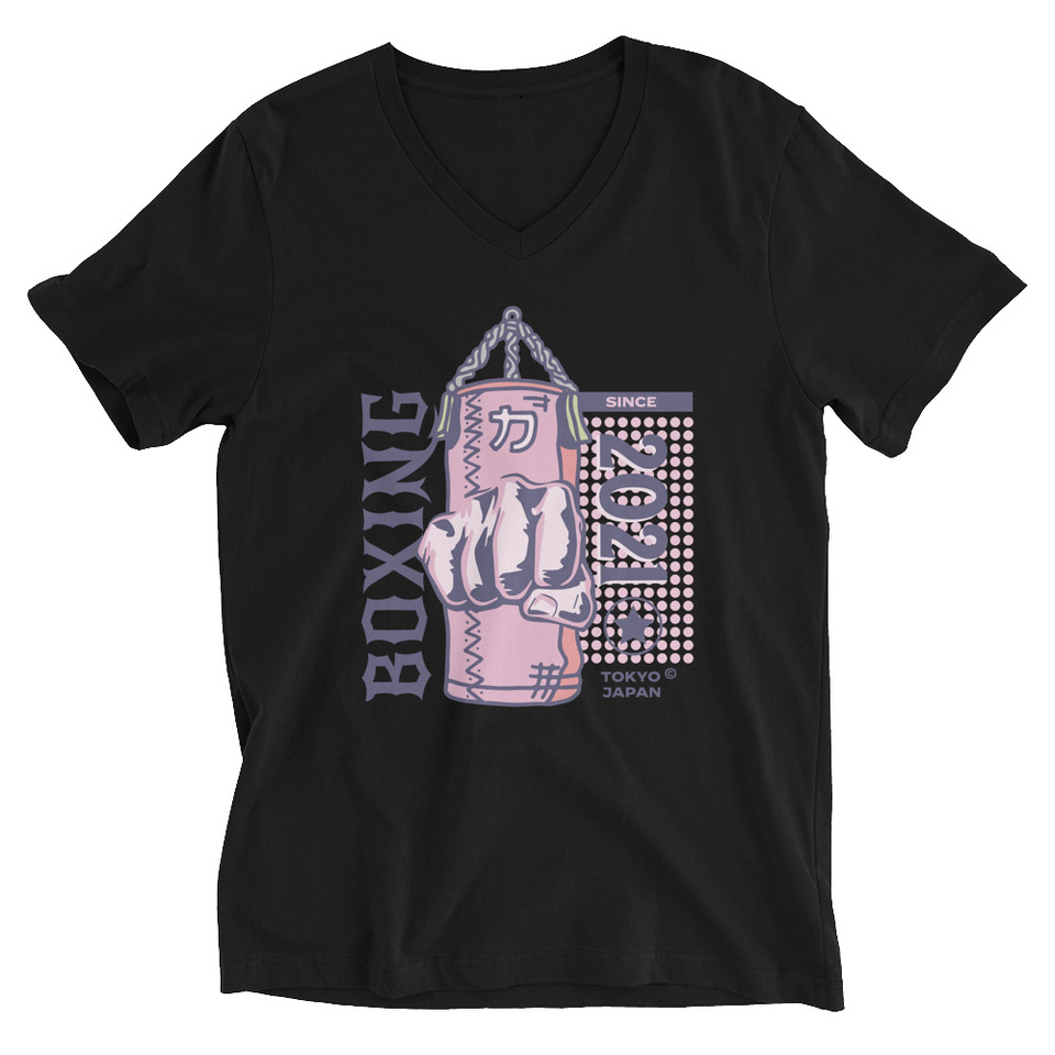 Boxing Fist - Punching Bag Unisex V-Neck Tee