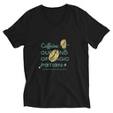 Caffeine Cartoon Unisex V-Neck Tee