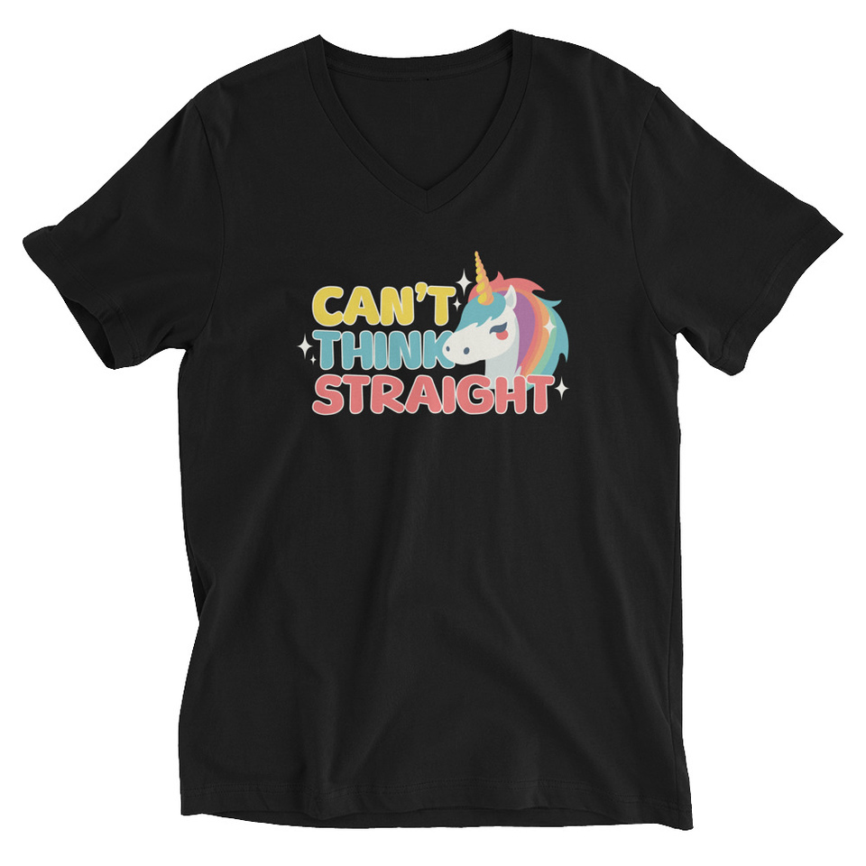 Can't Think Straight (2) Unisex V-Neck Tee