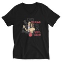 Cats Stealing the Spotlight Unisex V-Neck Tee