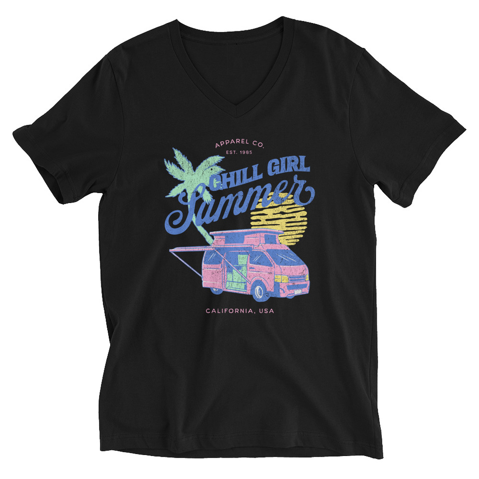 Chill Girl Summer Unisex V-Neck Tee