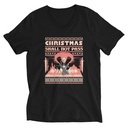 Christmas Shall Not Pass - Flaming Wizard Unisex V-Neck Tee