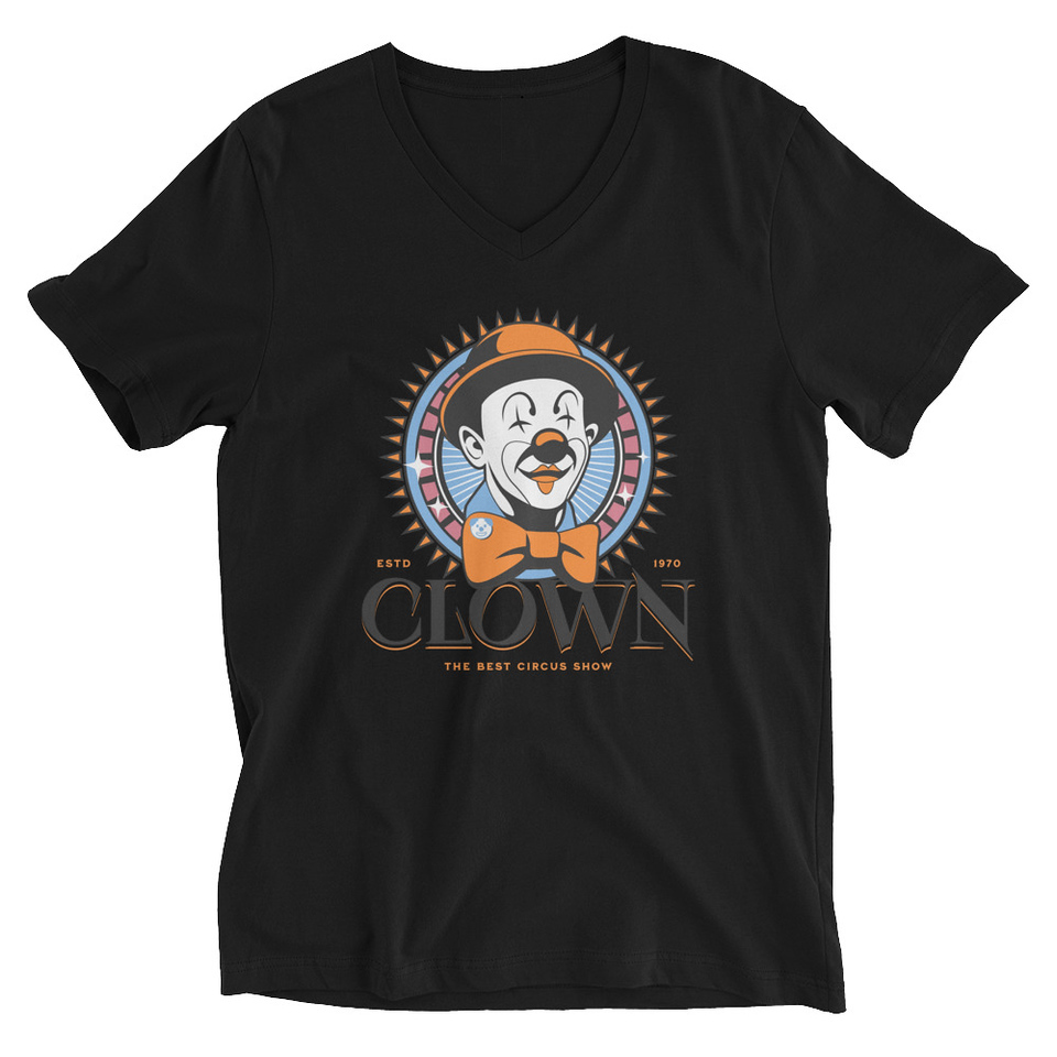 CLOWN LOGO Unisex V-Neck Tee