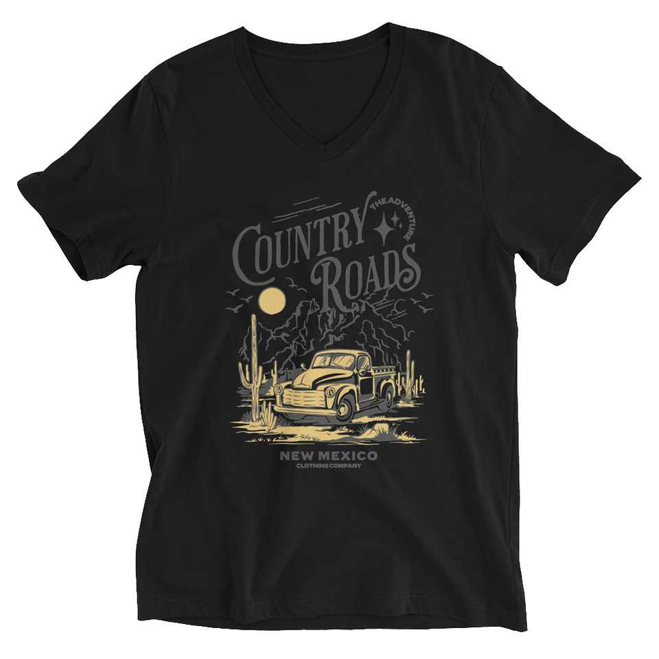 Country Roads - Wild West Unisex V-Neck Tee