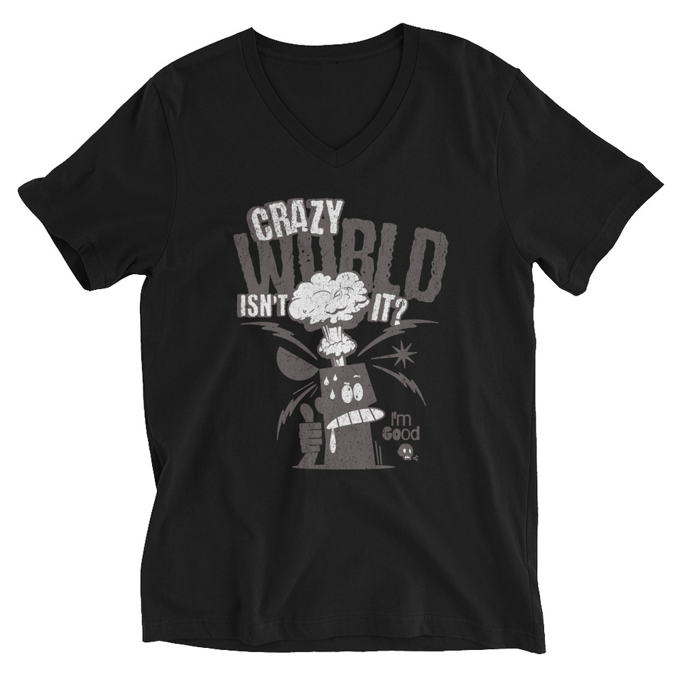 Crazy World Unisex V-Neck Tee