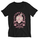 Customs Garage - Flaming Skull Unisex V-Neck Tee