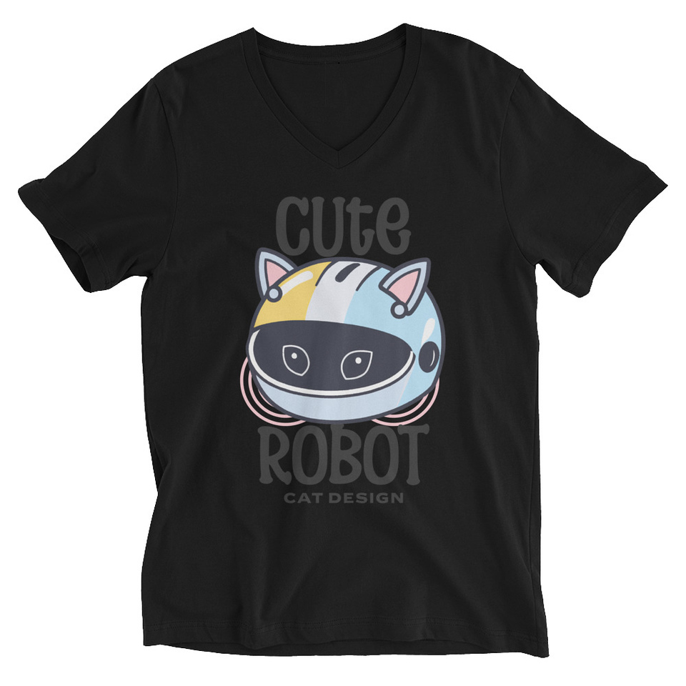 Cute Cat - AI Unisex V-Neck Tee