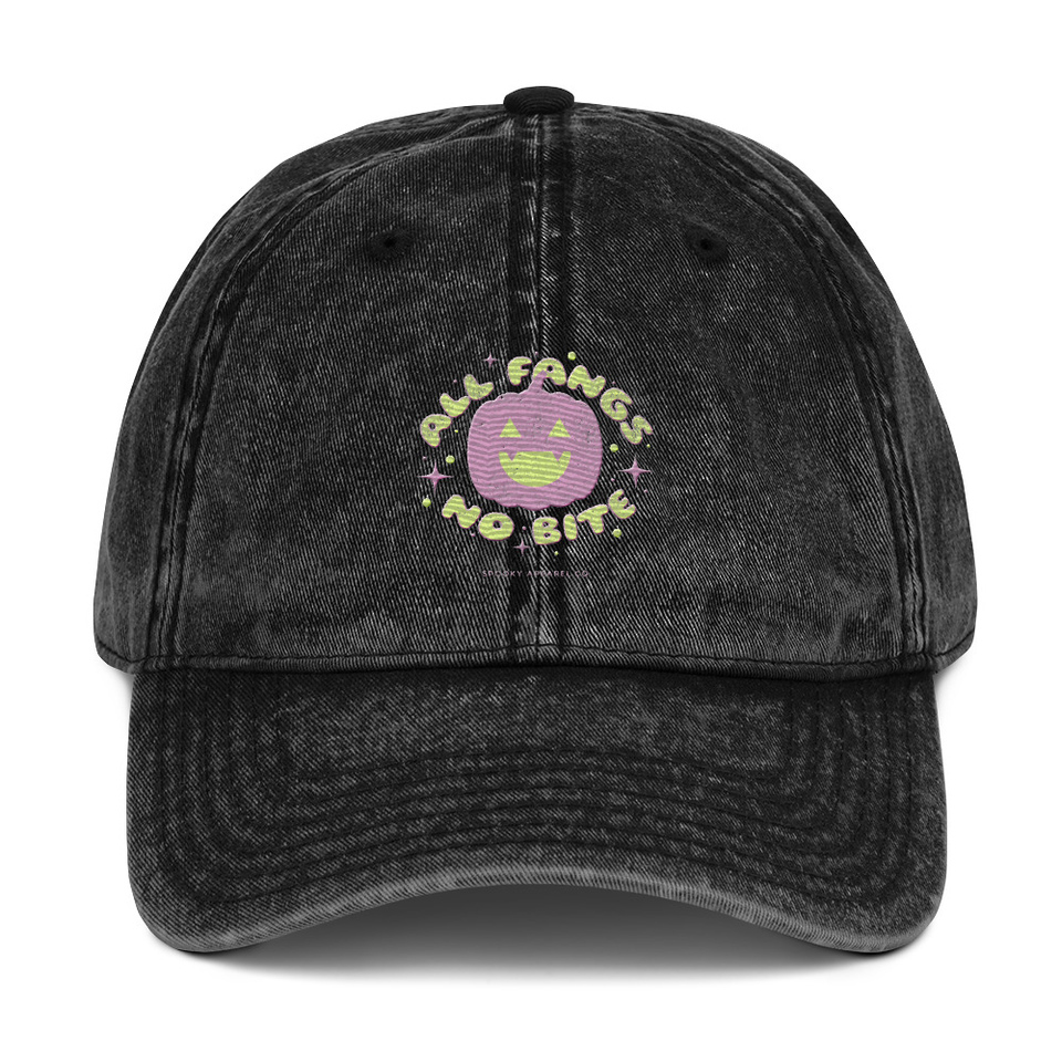 All Fangs No Bite - Halloween Vintage Cap