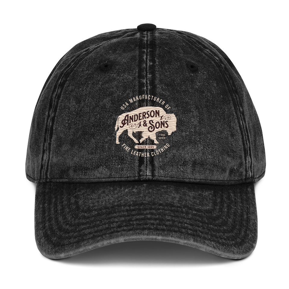 Anderson & Sons Leather Clothing - Buffalo Vintage Cap