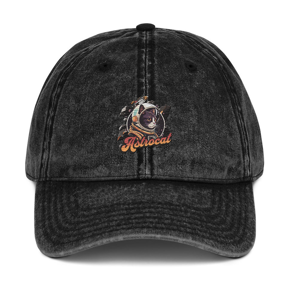 Astrocat - Retro graphic Vintage Cap