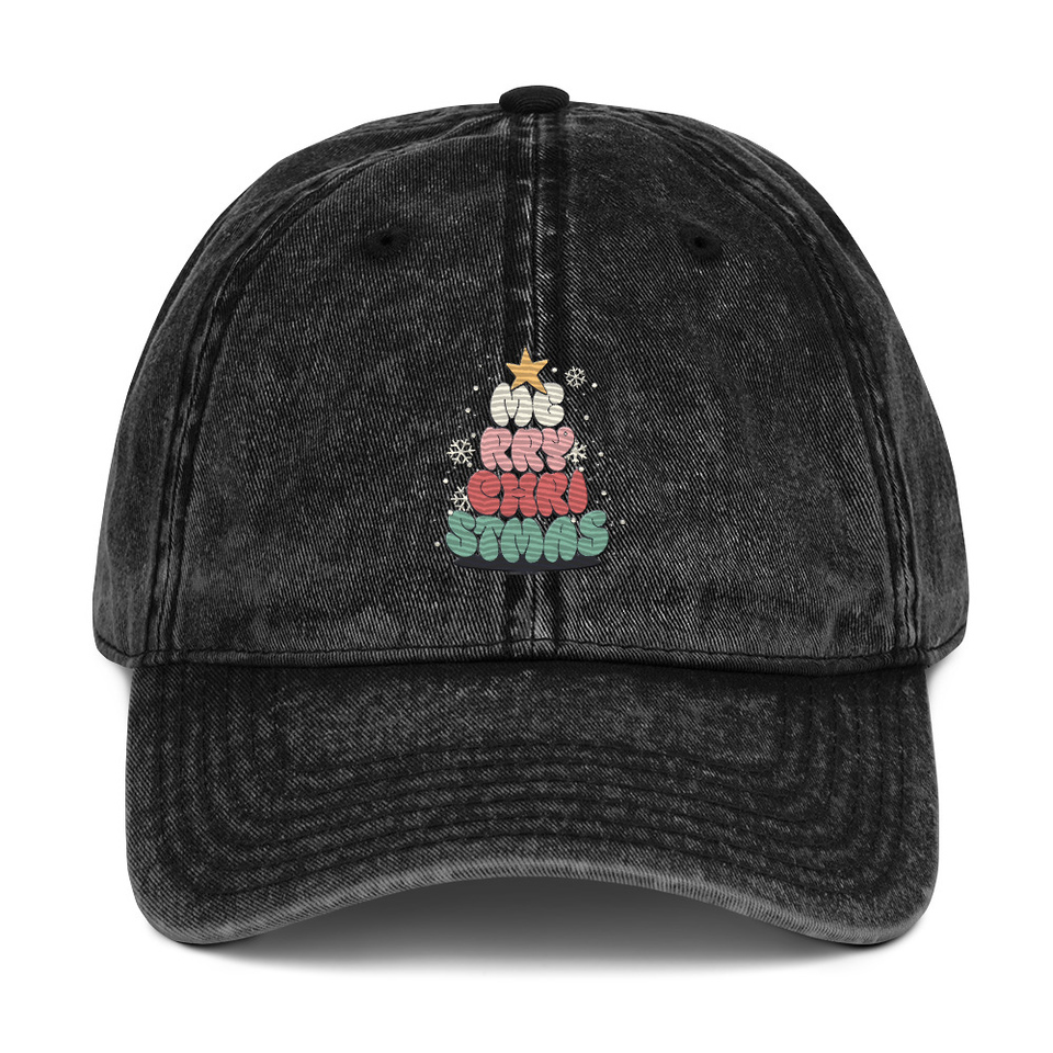 Cartoony Christmas Tree Vintage Cap