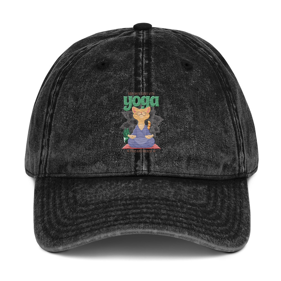 Cat Yoga - Cute Meditation Vintage Cap