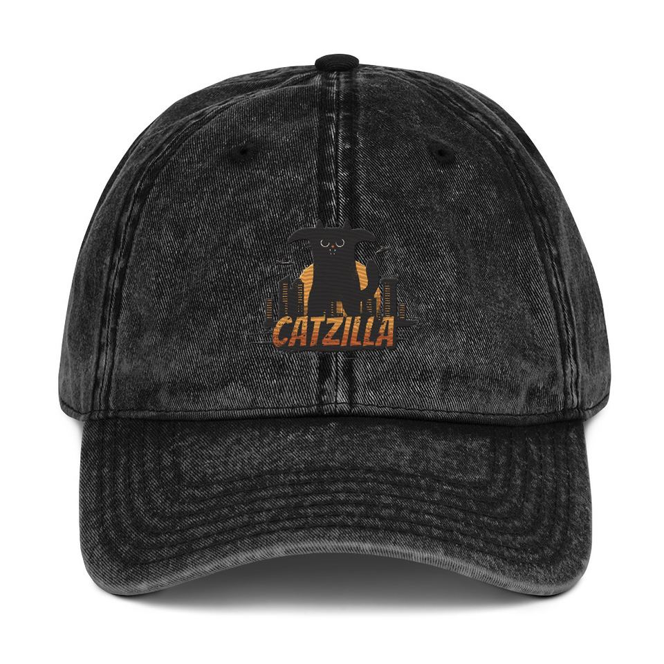 Catzilla - Funny Comic Animal Vintage Cap