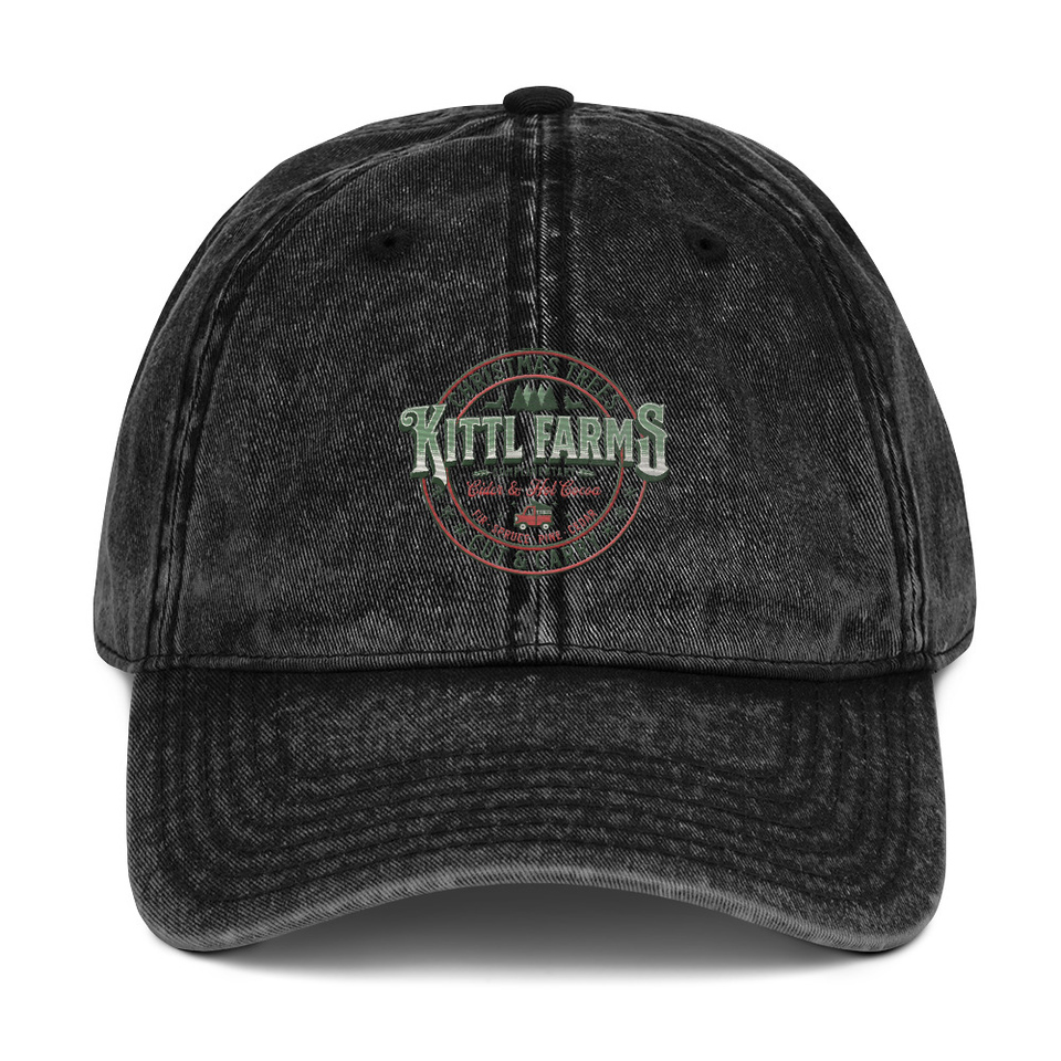 Christmas Tree Farm - Vintage Holiday Badge Vintage Cap
