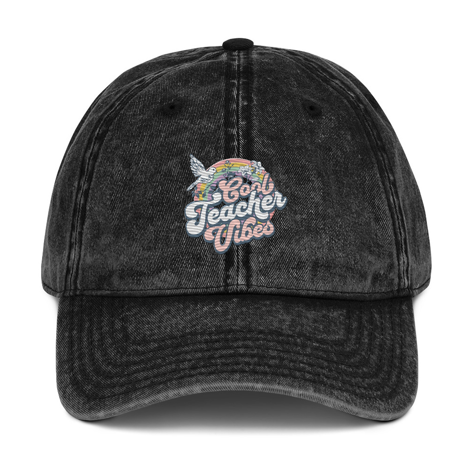 Cool Teacher Vibes Vintage Cap