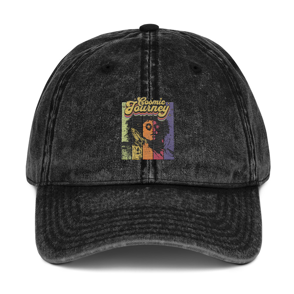 Cosmic Journey Rainbow Retro Vintage Cap