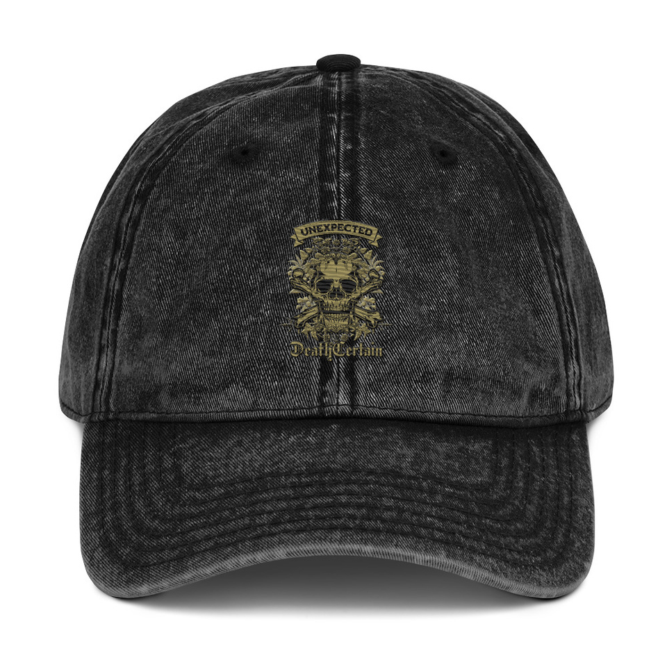 Death Certain and Unexpected Vintage Cap