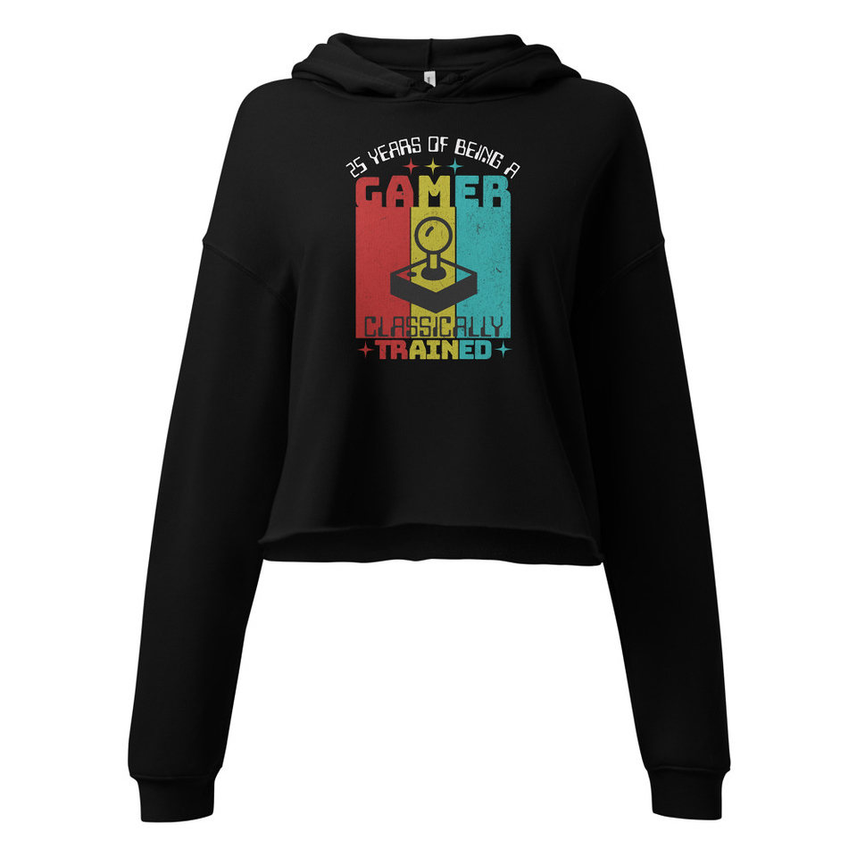 25 Years of Being A Gamer Women's Cropped Hoodie