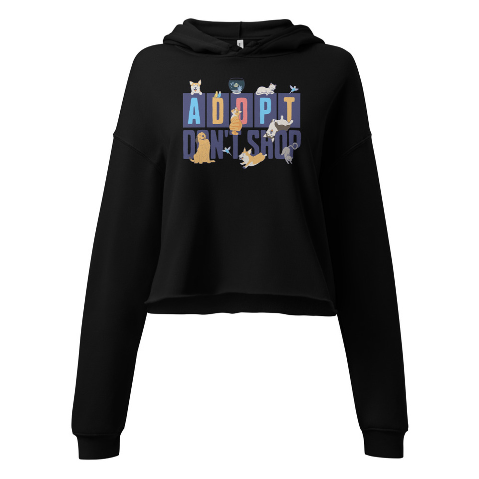 Adopt a Pet - Cute Animal Women's Cropped Hoodie
