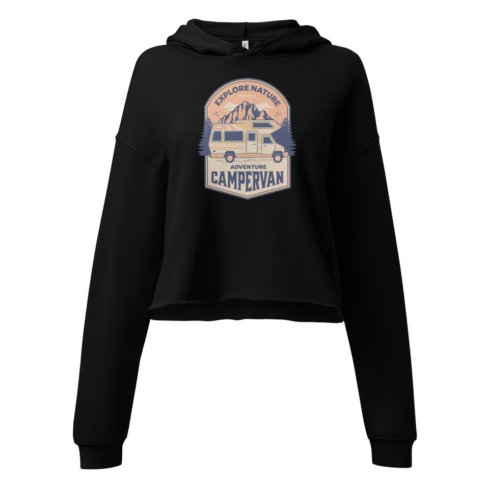 Adventure Campervan - Outdoor Women's Cropped Hoodie