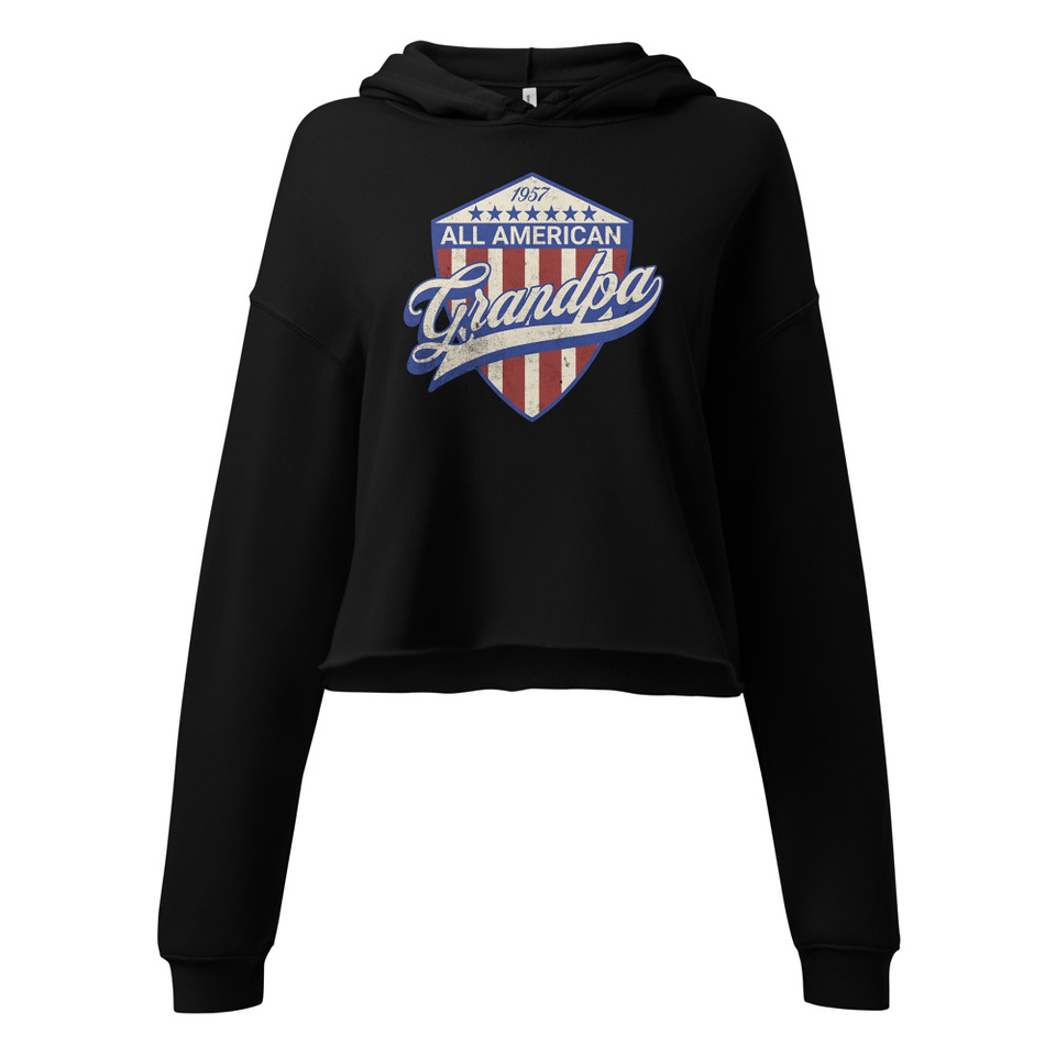 all american grandpa Women's Cropped Hoodie