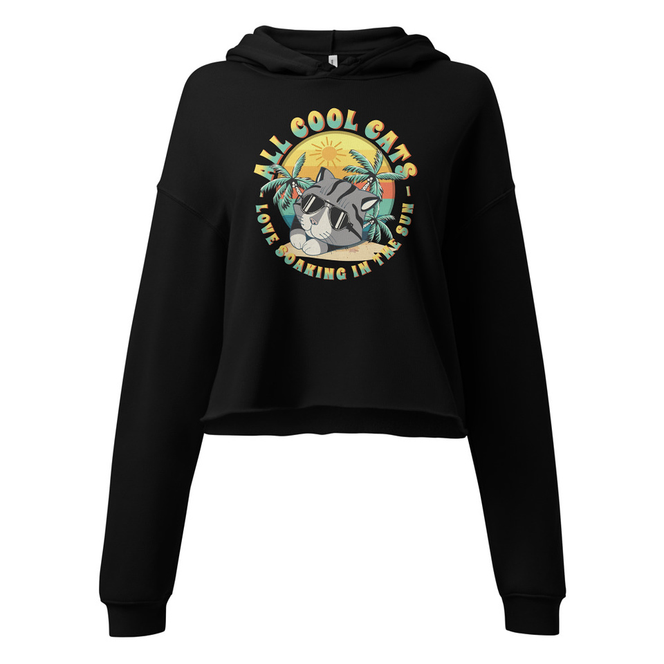 All Cool Cats - Sunset Beach Women's Cropped Hoodie