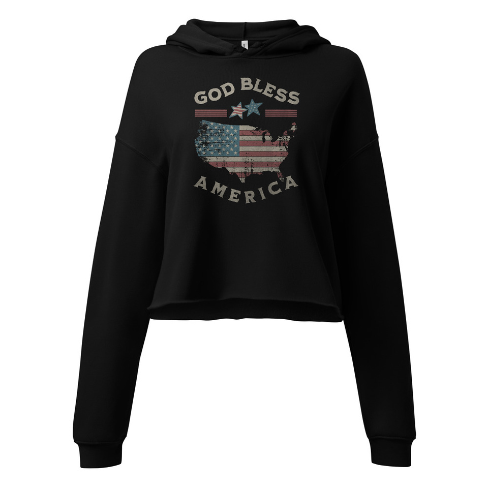 America - Land Of The Free Women's Cropped Hoodie