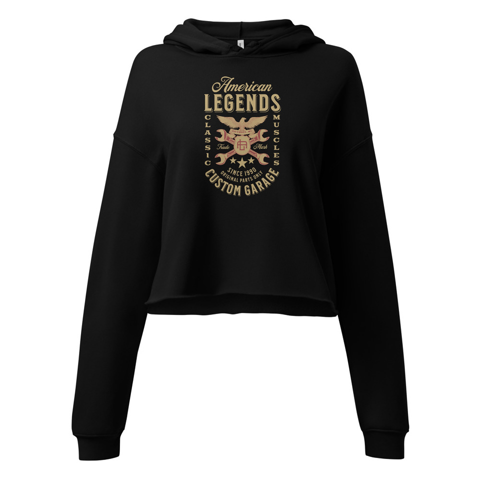 American Legends Garage - Eagle Women's Cropped Hoodie