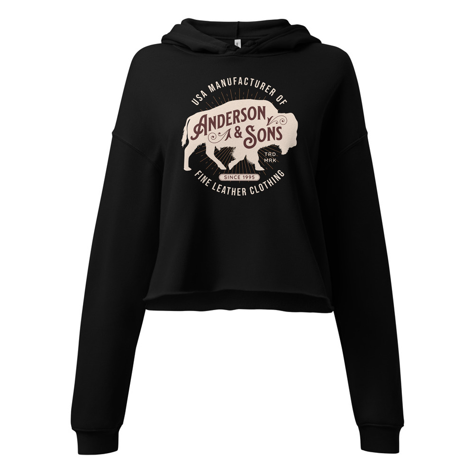 Anderson & Sons Leather Clothing - Buffalo Women's Cropped Hoodie