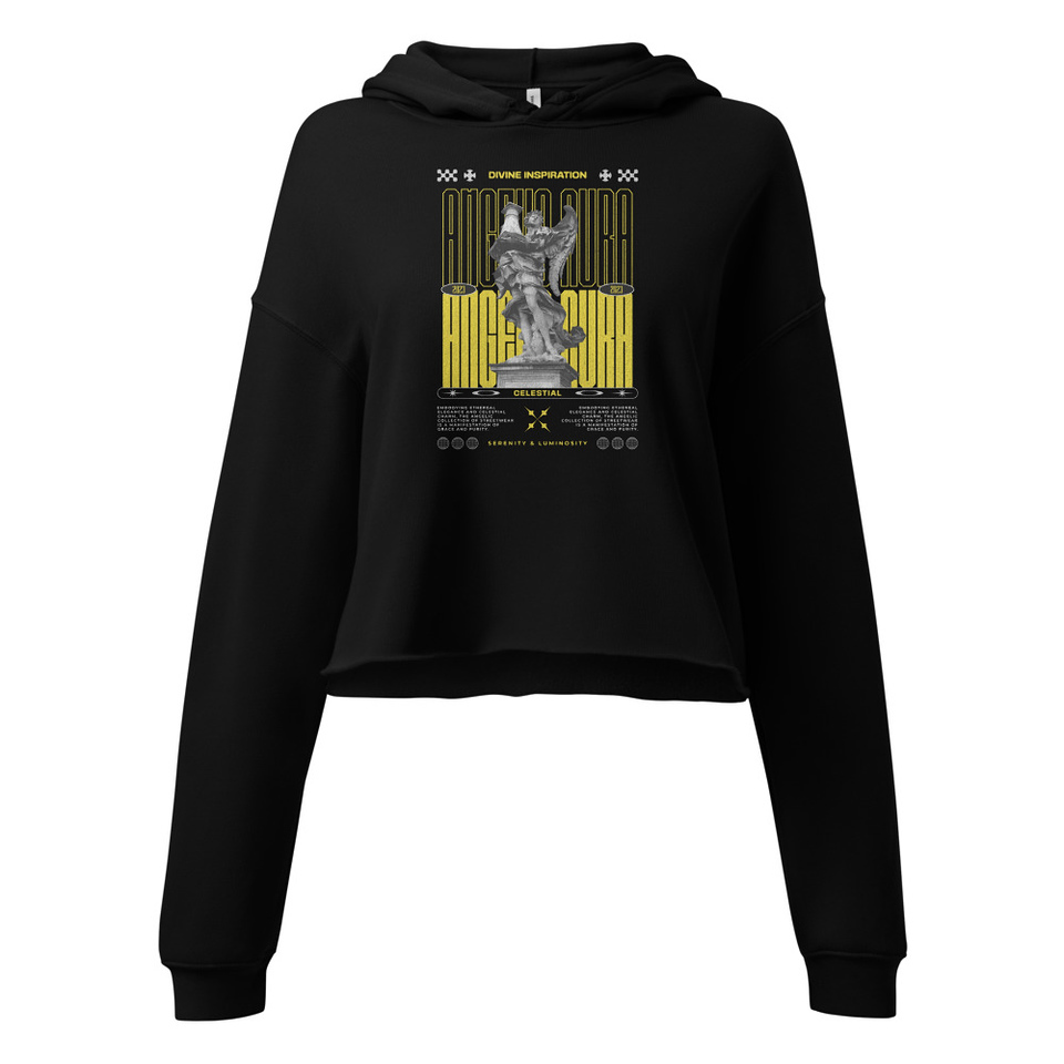 Angelic Aura Streetwear Women's Cropped Hoodie