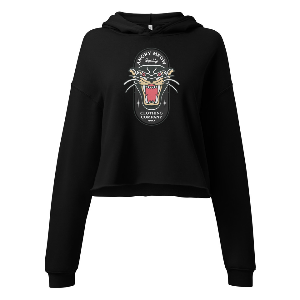 Angry Meow Clothing Company - Panther Women's Cropped Hoodie
