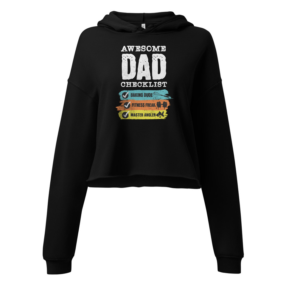 Awesome Dad Checklist Women's Cropped Hoodie