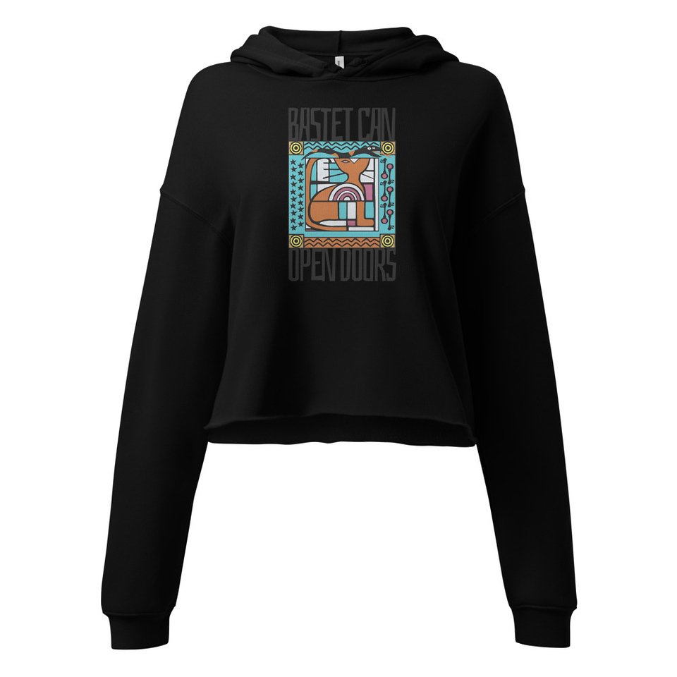 Bastet can Open Doors Women's Cropped Hoodie