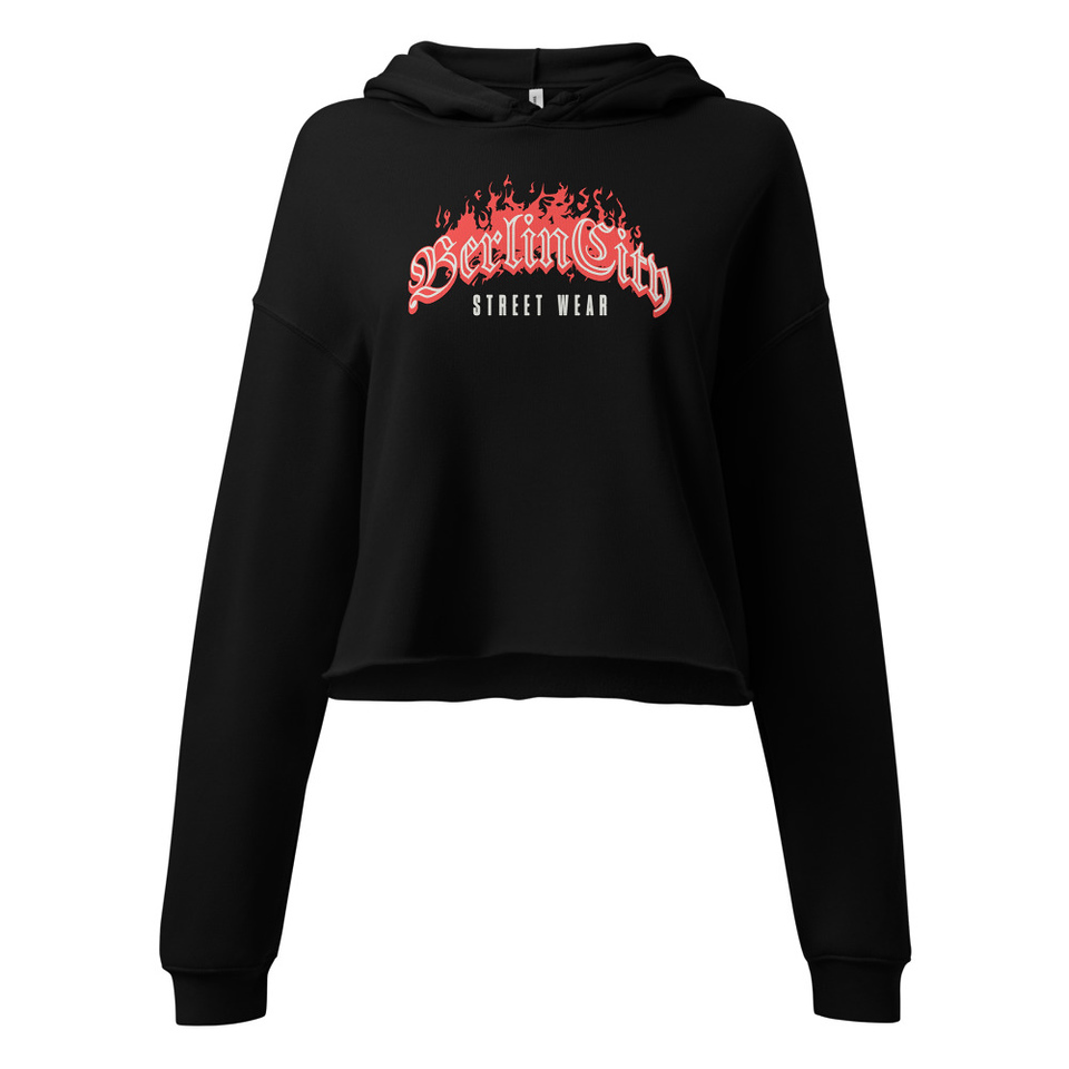 Berlin City Streetwear - Fire Women's Cropped Hoodie