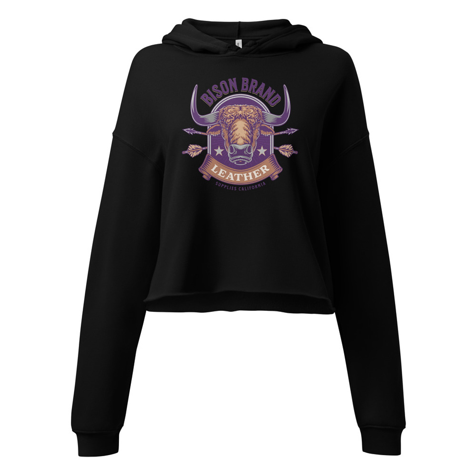 Bison Brand Leather - Animal Women's Cropped Hoodie