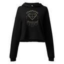 Black Diamonds - Elegant Women's Cropped Hoodie