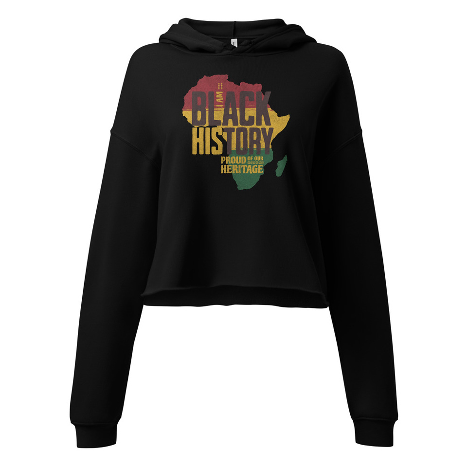 Black History - Heritage Map Women's Cropped Hoodie