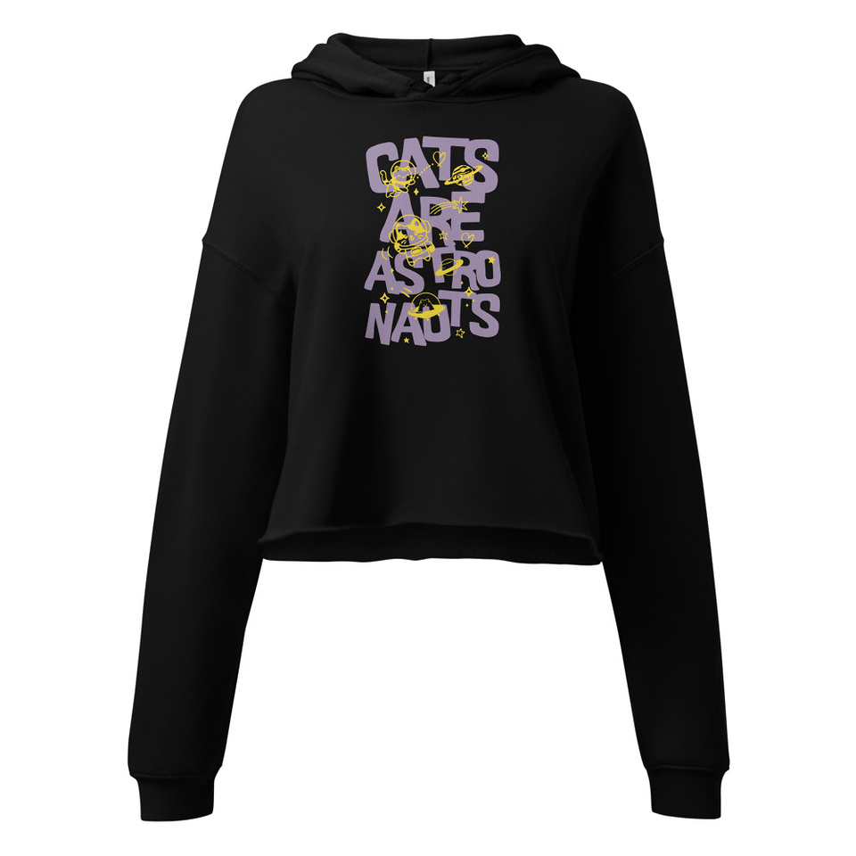Cats are Astronauts Women's Cropped Hoodie