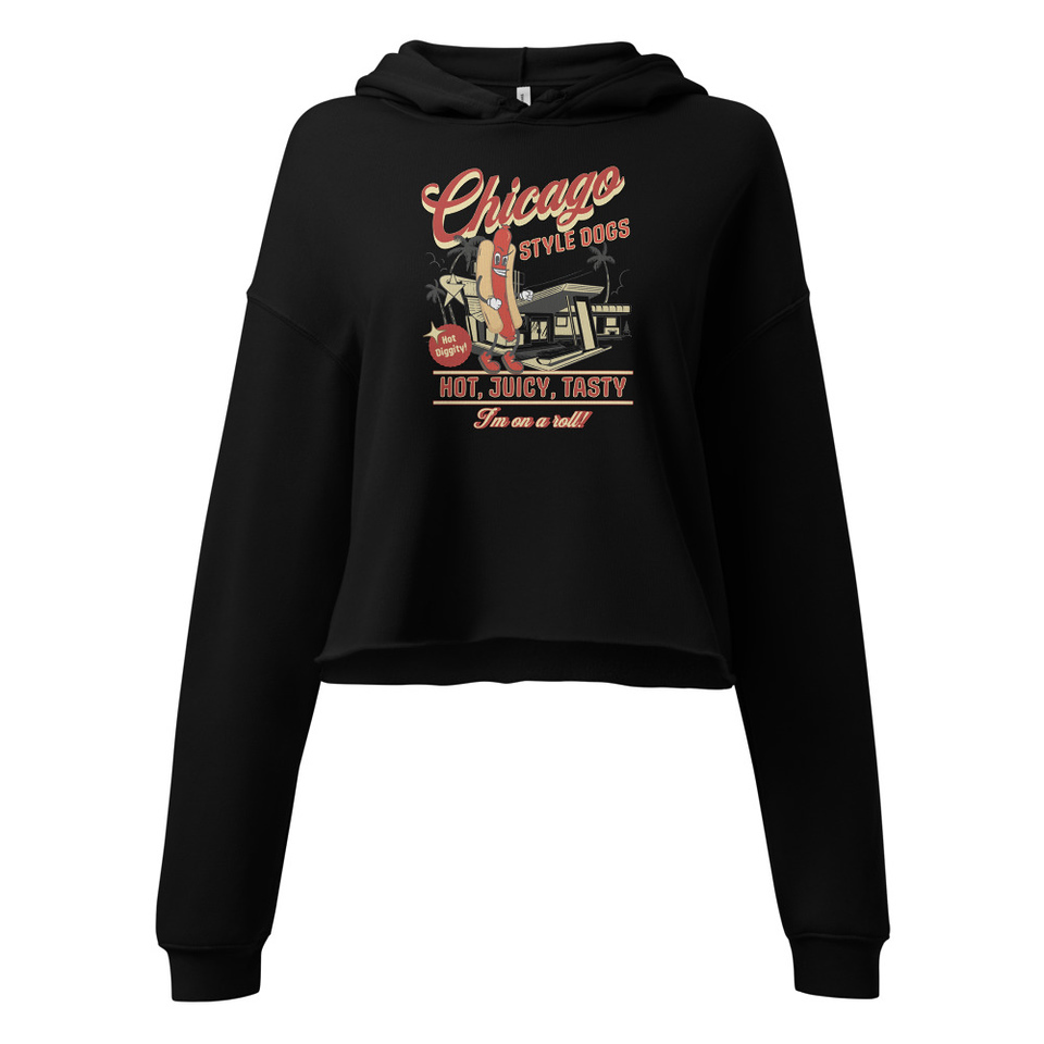 Chicago Style Hot Dogs Women's Cropped Hoodie